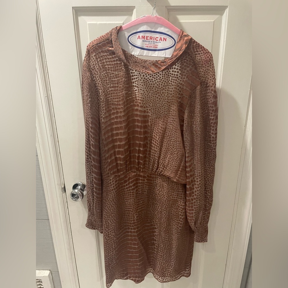 Burnt velvet animal print reiss dress size 10